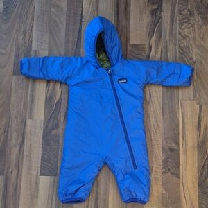 Patagonia Baby Reversible Puff-Ball Bunting - Blue/Green - Size See Measurements